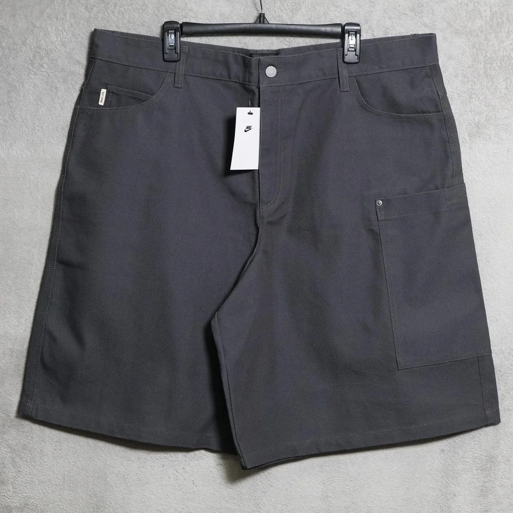 Nike Life Shorts Mens 40 Gray Cargo Canvas Workwear Utility Baggy HQ0195-060